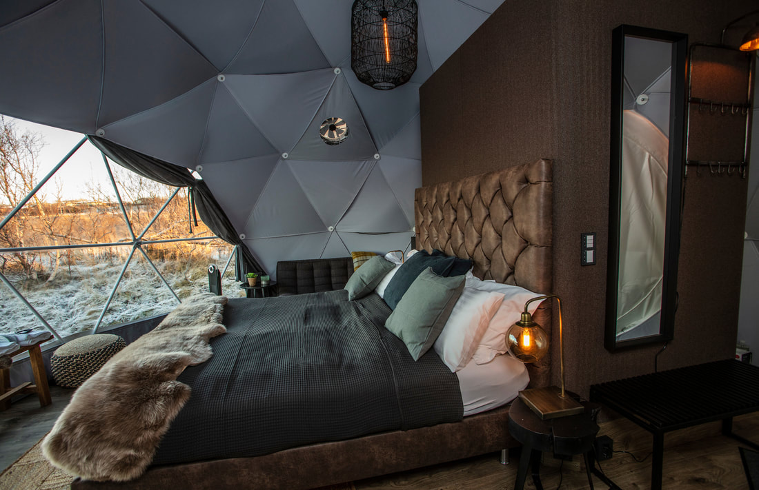 ​Enjoy spectacular nature from the comfort of the cozy Luxury Dome in Reykjavík Iceland.