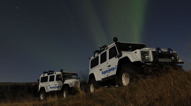 Northern Lights  in a Superjeep